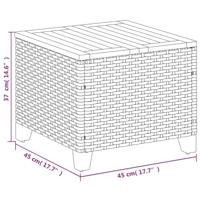 Tuintafel 45x45x37 cm poly rattan en acaciahout zwart - thumbnail