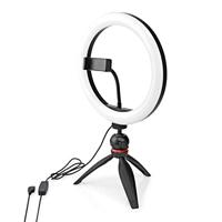 Nedis Ringlicht | 10 inch | 120 LED's | 2700 - 6700 K | Statief | Zwart - RLSTND100BK - thumbnail