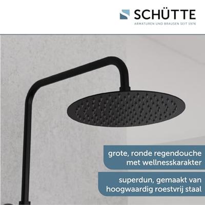 Schütte AQUADUCT Hoofddouche-Set | Thermostatische mengkraan | Mat zwart - 60074