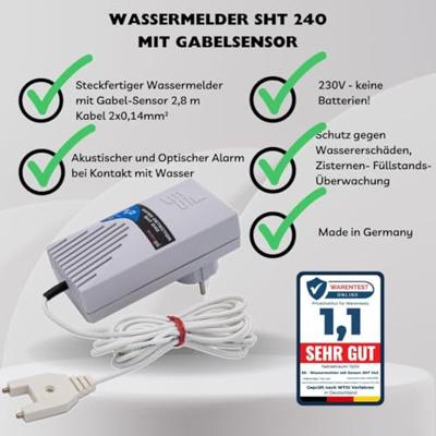 Schabus 300240 SHT 240 Watermelder Met externe sensor werkt op het lichtnet - thumbnail