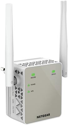 NETGEAR WiFi Repeater (EX6120), WiFi-versterker AC1200, WiFi-booster, krachtige wifi-repeater, dode zones verwijderen, WiFi-extenderafdekkingen tot 120 m², compatibel met alle internetboxen