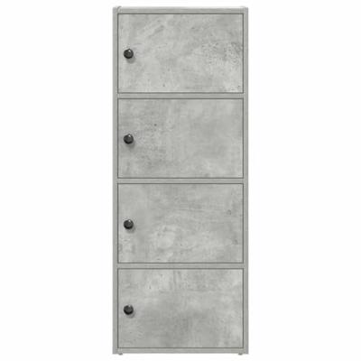 Boekenkast 40x24x102 cm bewerkt hout betongrijs