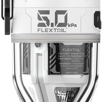 Flextail - Max Pump 3 - Elektrische Luchtbedpomp - 2-in-1 oplaadbare luchtpomp met hoge snelheid - Opblaaspomp - 500 L/Min - Inclusief lampje & meerdere opzetstukken - Wit
