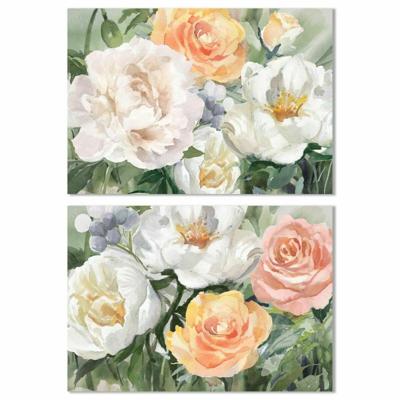 Schilderij DKD Home Decor Blommor (90 x 2,5 x 60 cm) (2 Stuks)