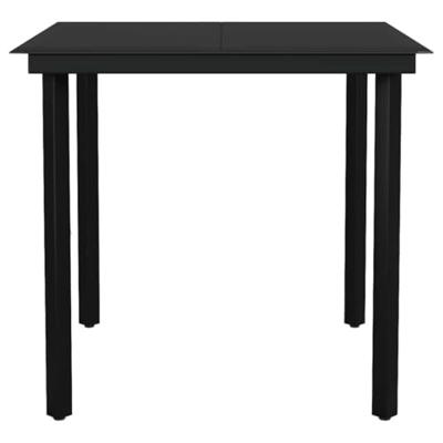 5-delige Tuinset poly rattan glas bruin