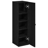 Badkamerkast met rolhouder 20,5x22x72 cm zwart - thumbnail