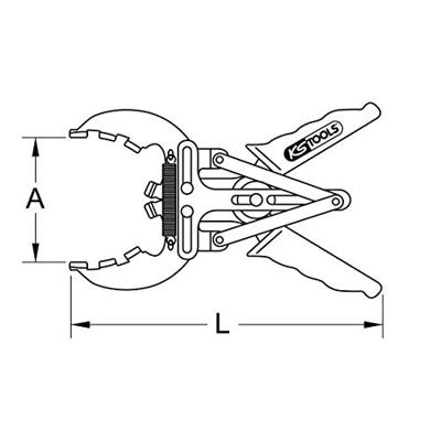 KS Tools 150.1177 Zuigerringtang, Ø 110 - 160 mm
