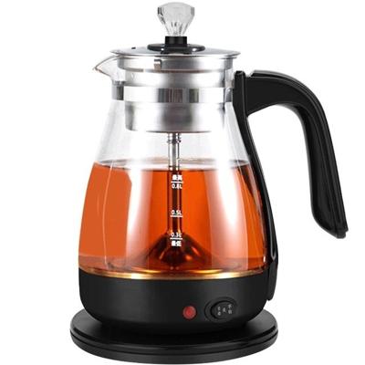 Fully Automatic Small Capacity Glass Electric Steam Teapot Black Tea Boiled Teapot (Black Half Handle)