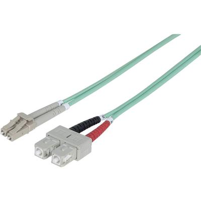 Intellinet 750158 Glasvezel Optische vezel Aansluitkabel 2.00 m Turquoise [1x LC-stekker - 1x SC-stekker] 50/125 µ Multimode OM3