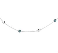 TFT Collier Witgoud London Blue Topaas 41 + 3 cm - thumbnail