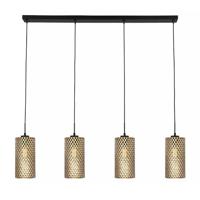 Freelight Hanglamp Cestino 4 lichts L 120 cm zwart - goud - thumbnail