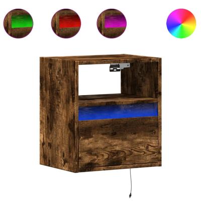 Tv-wandmeubel met LED-verlichting 180x31x45 cm gerookt eiken