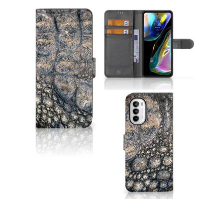 Motorola Moto G52 | Moto G82 | Telefoonhoesje | Met pasjeshouder | Krokodillenprint