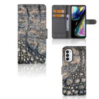 Motorola Moto G52 | Moto G82 | Telefoonhoesje | Met pasjeshouder | Krokodillenprint - thumbnail