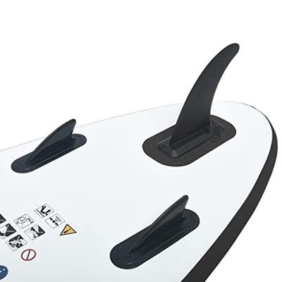 Stand-up paddleboard opblaasbaar zwart en wit - thumbnail