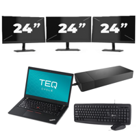 Lenovo ThinkPad T480s - Intel Core i7-8e Generatie - 14 inch - 16GB RAM - 256GB SSD - Windows 11 + 3x 24 inch Monitor - thumbnail