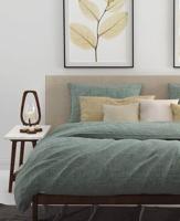 Zo Home Dekbedovertrek Katoen Lino Linnen Look emerald green - thumbnail