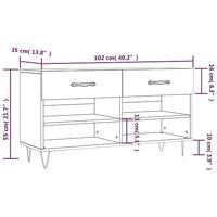 Schoenenbank 102x35x55 cm bewerkt hout hoogglans wit - thumbnail