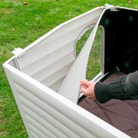 Ferplast 87255099 DOGVILLA 90, Hondenkennel voor buiten met zijpaneel dat open kan, Slag- en UV-bestendige thermoplastische hars 88 x 72 H 65 cm, M - thumbnail