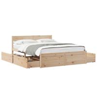 Bedframe zonder matras massief grenenhout 150x200 cm - thumbnail