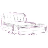 Bedframe zonder matras "Zadar" kunstleer zwart en wit 140x190 cm - thumbnail