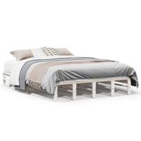 Bedframe zonder matras massief grenenhout wit 120x200 cm - thumbnail