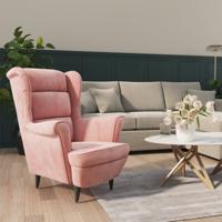 Fauteuil fluweel roze - thumbnail