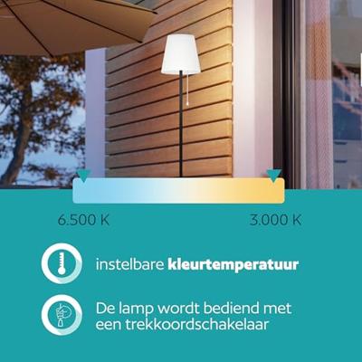 Eglo TerraslampScordiano zwart met wit solar - 901899