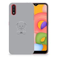 Samsung Galaxy A01 Telefoonhoesje met Naam Grijs Baby Olifant - thumbnail