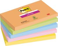 Post-it Super Sticky notes Boost, 90 vel, ft 76 x 127 mm, geassorteerde kleuren, pak van 5 blokken - thumbnail