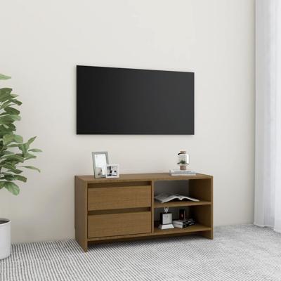 Tv-meubel 80x31x39 cm massief grenenhout honingbruin Tv-meubel 80x31x39 cm massief grenenhout honingbruin