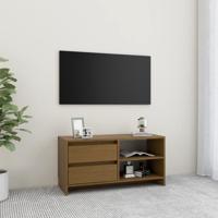 Tv-meubel 80x31x39 cm massief grenenhout honingbruin - thumbnail