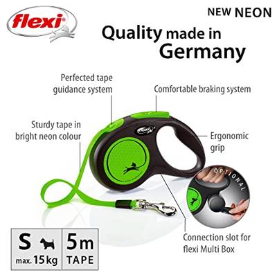 Flexi rollijn new neon tape zwart / groen - thumbnail
