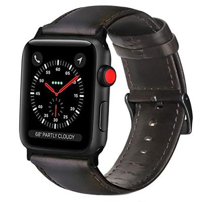 Luxe Echt Lederen bandje - Donkerbruin - Geschikt voor Apple Watch 38mm / 40mm / 41mm / 42mm Luxe Echt Lederen bandje - Donkerbruin - Geschikt voor Apple Watch 38mm / 40mm / 41mm / 42mm