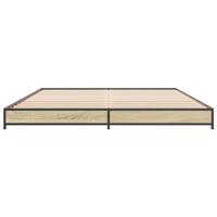 Bedframe bewerkt hout metaal sonoma eikenkleurig 120x200 cm - thumbnail