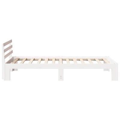 Bedframe met hoofdeinde Wit 100 x 200 cm Massief grenenhout