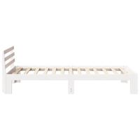 Bedframe met hoofdeinde Wit 100 x 200 cm Massief grenenhout - thumbnail