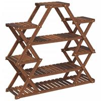 VidaXL Plantenstandaard 110x25x105 cm massief vurenhout - thumbnail