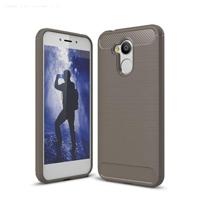 Voor Huawei Honor 6A koolstofvezel TPU geborsteld textuur schokbestendige terug beschermhoes Case(Grey) - thumbnail