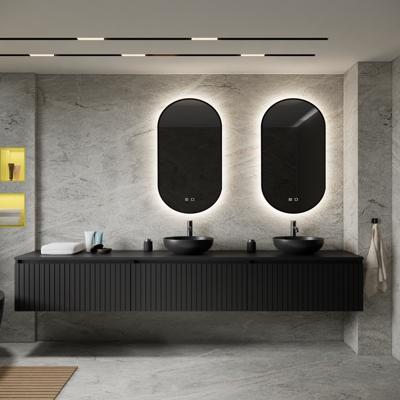 Badkamermeubelset BWS Linea | 270 cm | Mat Zwart