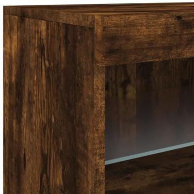 Dressoir met LED-verlichting 60x37x67 cm gerookt eikenkleurig