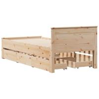 Bedframe zonder matras met hoofdbord grenenhout 100x200 cm - thumbnail