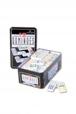 Domino dubbel 12 in blik - 91 stenen