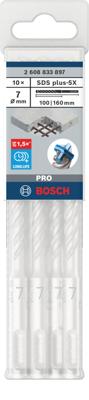 Bosch Accessoires PRO SDS plus-5X Hammer Drill Bit | 7 x 100 x 160 mm | 10 pcs - 2608833897 Bosch Accessoires PRO SDS plus-5X Hammer Drill Bit | 7 x 100 x 160 mm | 10 pcs - 2608833897