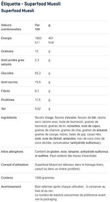 Superfood Muesli | Body & Fit | 1000 G