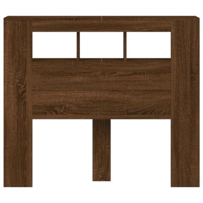 Hoofdeinde met LED 120x18,5x103,5 cm bewerkt hout bruineiken