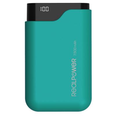 RealPower PB-7500C Powerbank 7500 mAh Li-ion Groen RealPower PB-7500C Powerbank 7500 mAh Li-ion Groen