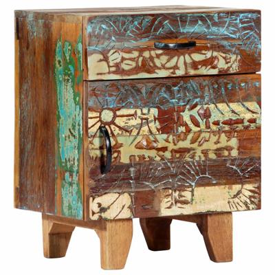Nachtkastje handgesneden 40x30x50 cm massief gerecycled hout
