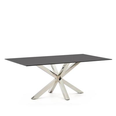 Kave Home Eettafel 'Argo' Glas, 200 x 100cm, kleur Zwart Kave Home Eettafel 'Argo' Glas, 200 x 100cm, kleur Zwart