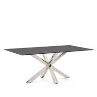 Kave Home Eettafel 'Argo' Glas, 200 x 100cm, kleur Zwart - thumbnail